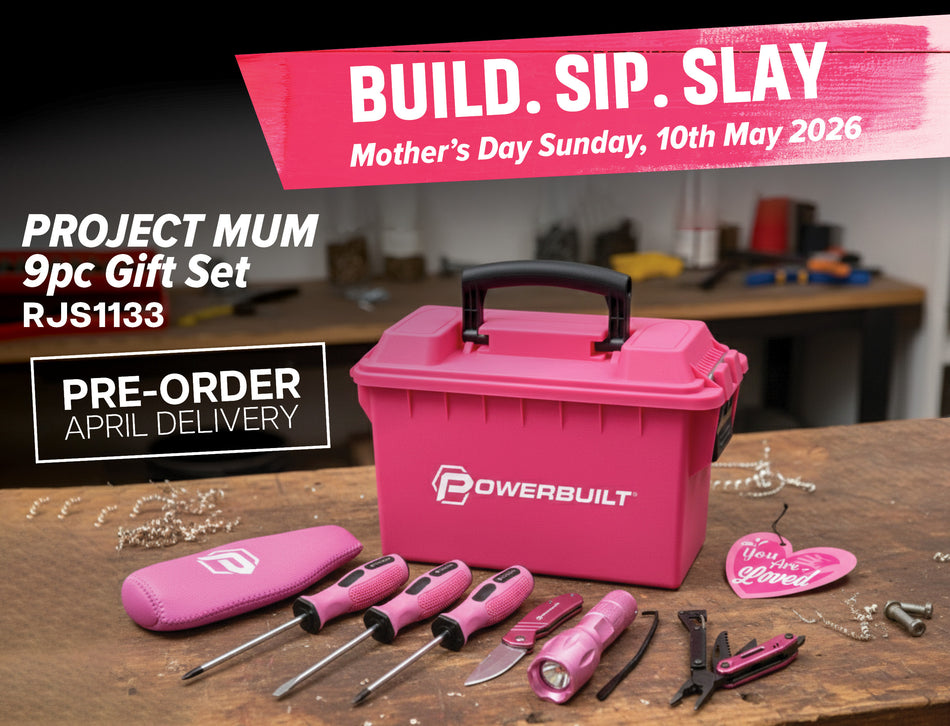 Pre-Order Now! Powerbuilt Girl Boss 9pc Pink Tool Gift Set - Project Mum