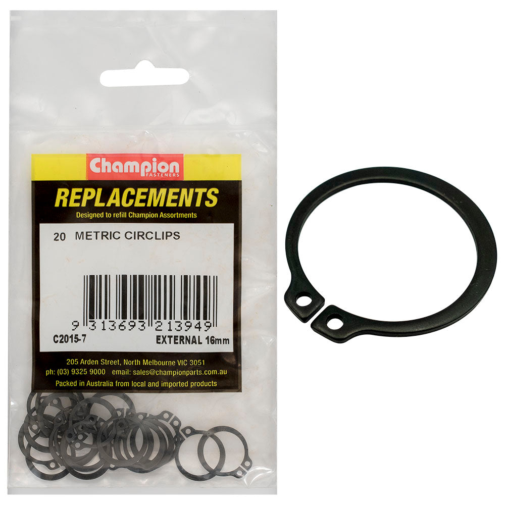 Champion 16mm External Circlip -20pk | ISL