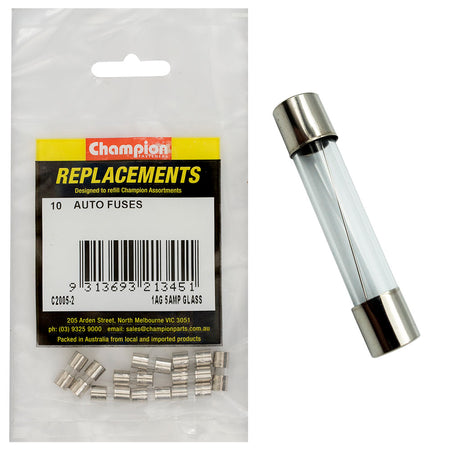 Champion 1Ag 5Amp Glass Fuse -10pk | ISL