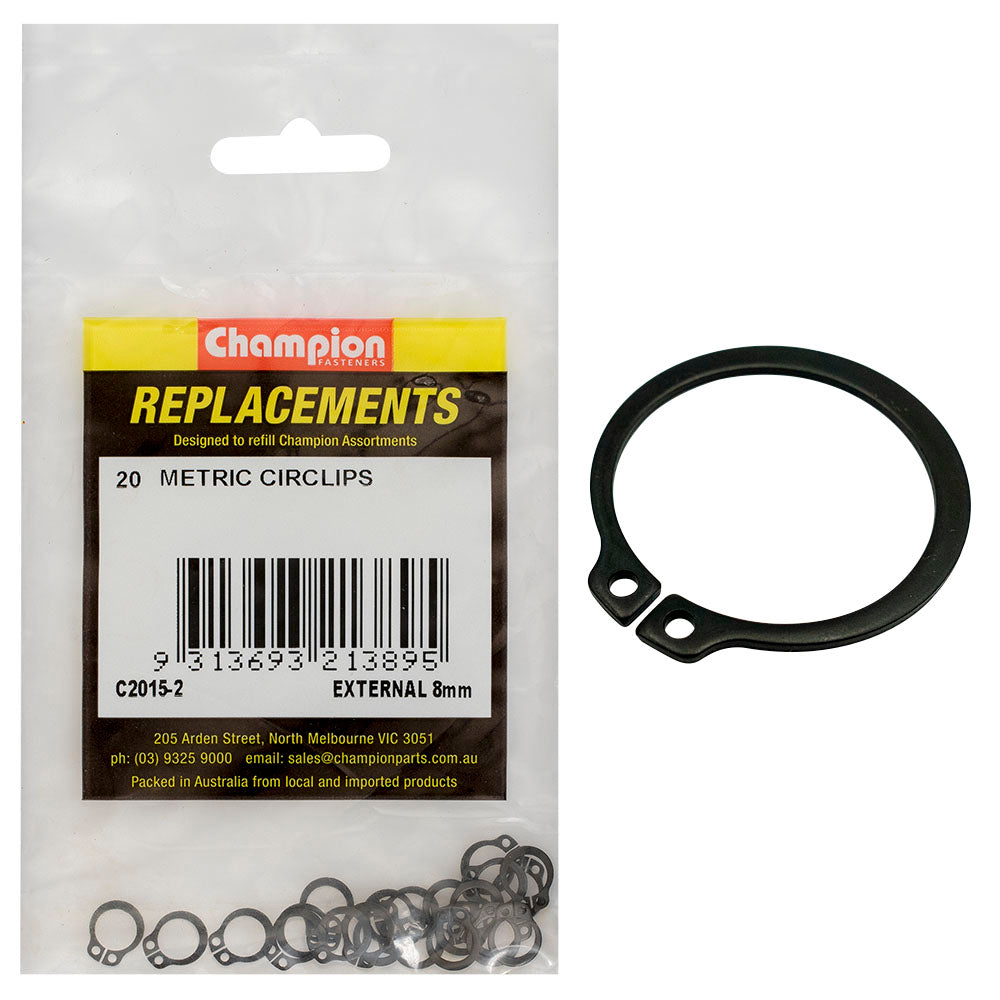Champion 8mm External Circlip -20pk | ISL