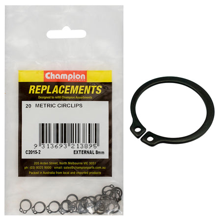 Champion 8mm External Circlip -20pk | ISL