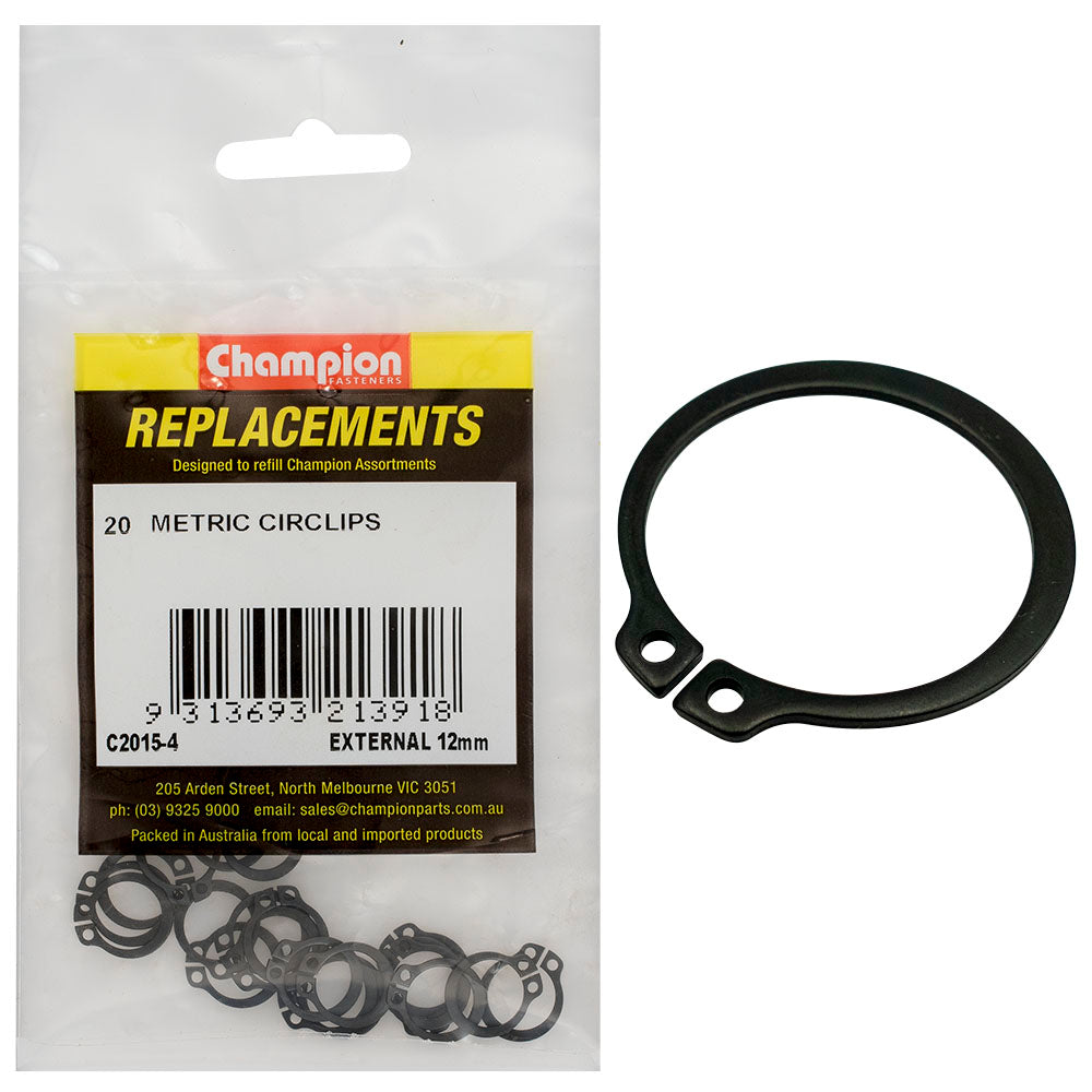 Champion 12mm External Circlip -20pk | ISL
