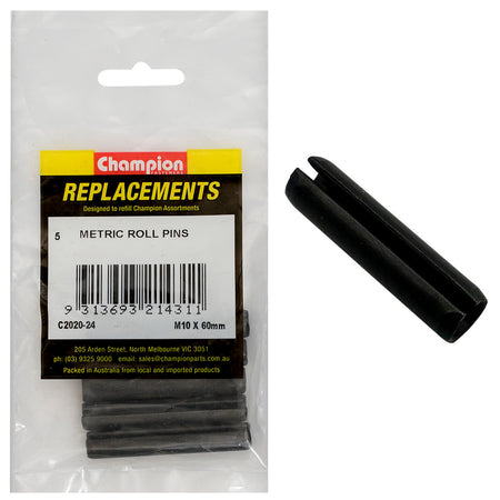 Champion 10.0 x 60mm Metric Roll Pin -5pk | ISL