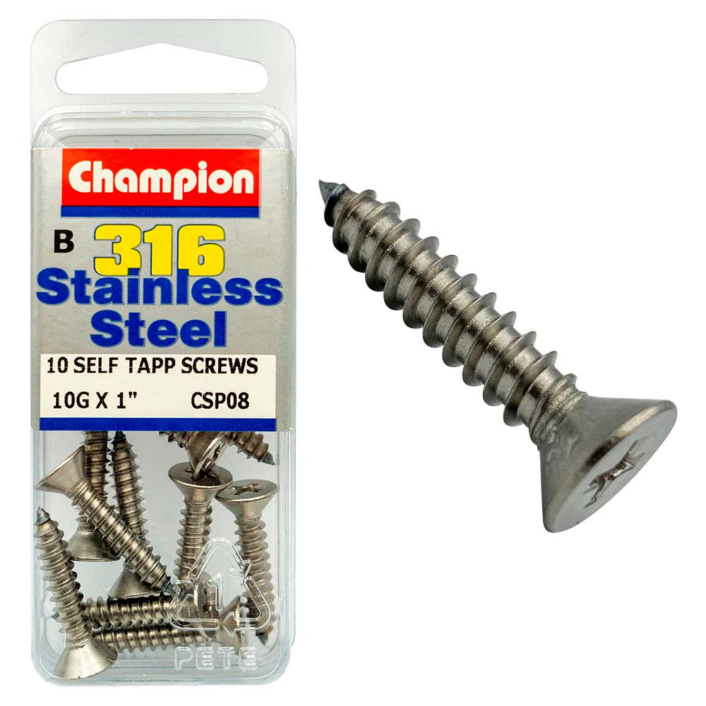 Champion 316/A4 S/Tap Set Screw - Csk 10G x 1in (B) | ISL