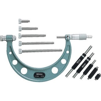 Mitutoyo Outside Micrometer Set 0-100mm x 0.01mm Interchangeable Anvils | Hobeca