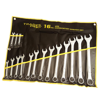 Clearance - Trades Pro 16pc Imperial Ring and Open End Spanner Set | Alltrade