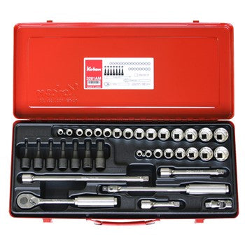 Koken 3281AM Socket Set 36pc 3/8"Dr 12pt 5/16-7/8" & 8-22mm | Hobeca