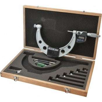 Mitutoyo Digimatic Outside Micrometer Set 0-6"/150mm Interchangeable Anvil Type IP65 Coolant Proof