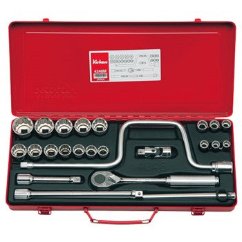 Koken 4248M Socket Set 12pt 24pc 1/2"Dr 10-32mm