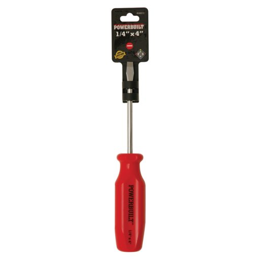 Powerbuilt 1/4” x 100mm/4″ Slotted Screwdriver | Alltrade