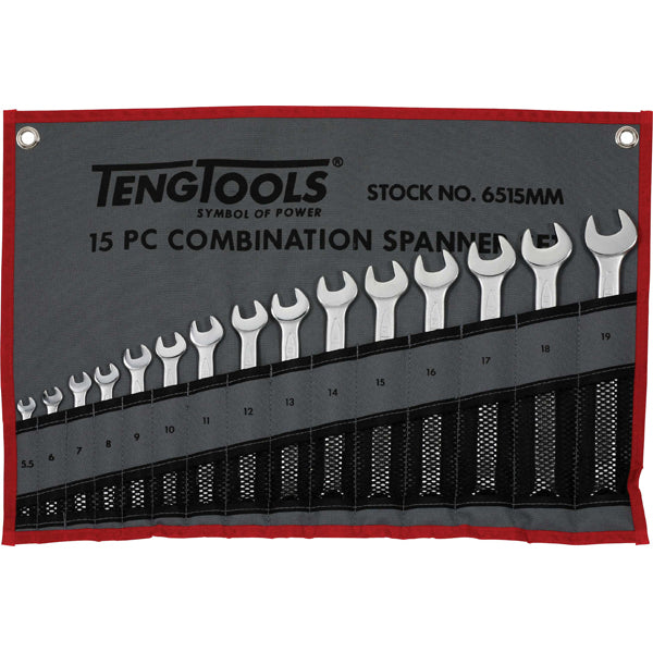 Teng 15pc Combination Metric Spanner Set w/Wallet 5.5-19mm – 15PC ROE Combination Spanner Set (5.5-19mm) | ISL