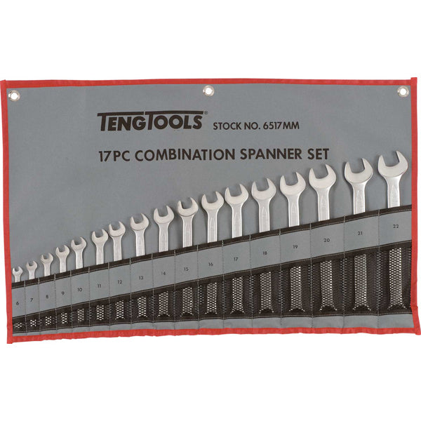 Teng 17pc Combination Metric Spanner Set w/Wallet 6-22mm
