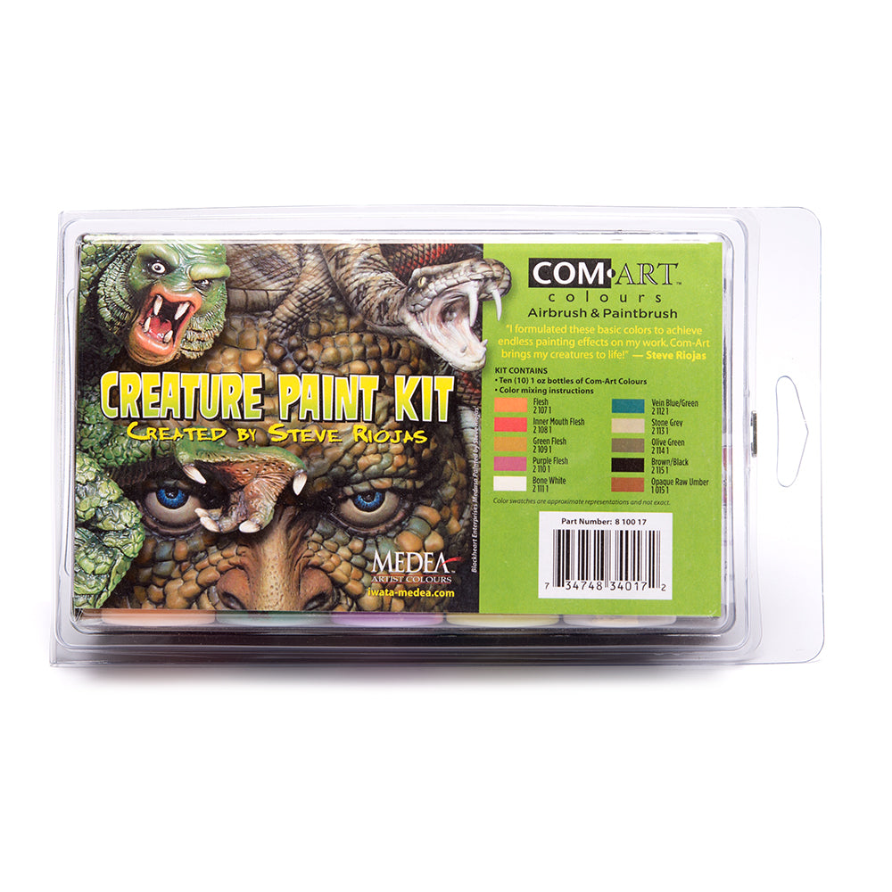 Iwata Medea Com-Art Airbrush And Paintbrush Creature Paint Kit 10pc By Steve Riojas | Formula