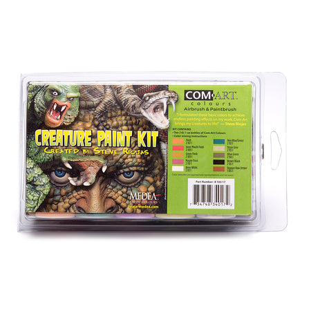 Iwata Medea Com-Art Airbrush And Paintbrush Creature Paint Kit 10pc By Steve Riojas | Formula