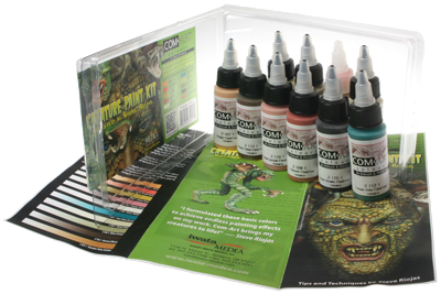 Iwata Medea Com-Art Airbrush And Paintbrush Creature Paint Kit 10pc By Steve Riojas | Formula