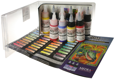 Iwata Medea Com-Art Airbrush And Paintbrush Paints (Kit G) 10pc Opaques & Transparent Combination | Formula