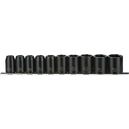Teng 10pc 1/2in Dr. Std. Impact Socket Set 10-24mm | ISL