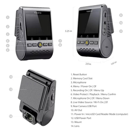 Viofo Dashcam 1080p A129 Duo Dual Channel F/R Wifi + Gps | Formula