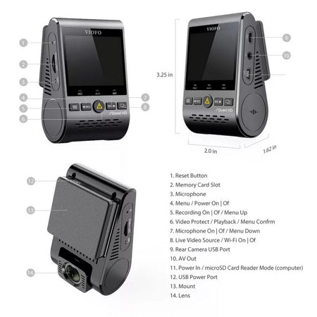 A129 Plus Duo Ir Front And Interior Dual Dash Cam With Gps & 2.4ghz Wi-Fi & Gps & Quad Hd 1440p+1080 | Formula