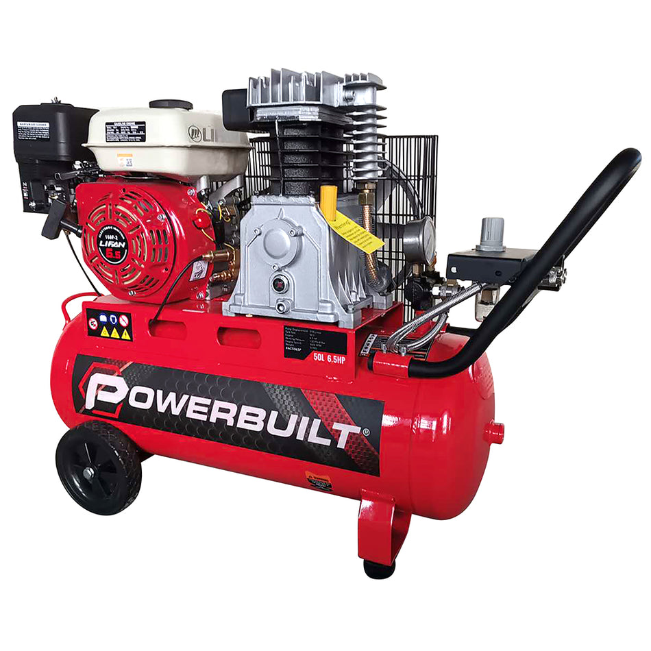 Powerbuilt 50L 6.5Hp Air Compressor (Lifan Engine) – Belt Drive