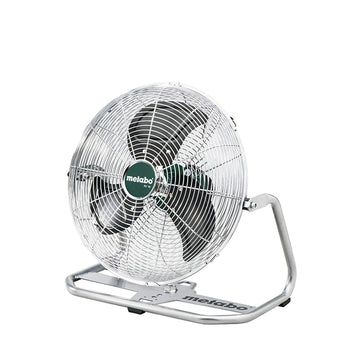 Metabo 18V cordless fan with metal cage and adjustable tilt