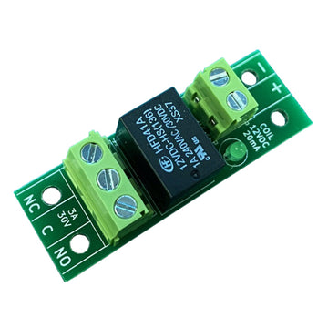 OEM 12V relay with green LED indicator and mounting holes for AVSPIR alarm systems