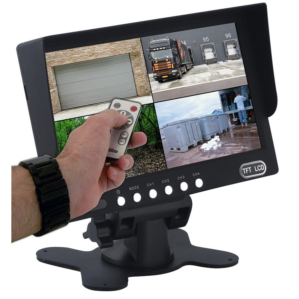 Avs 7" Dash Mount 4 Pin 12-24 Volt Lcd Monitor With Quad View | Formula