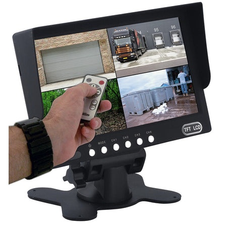 Avs 7" Dash Mount 4 Pin 12-24 Volt Lcd Monitor With Quad View | Formula