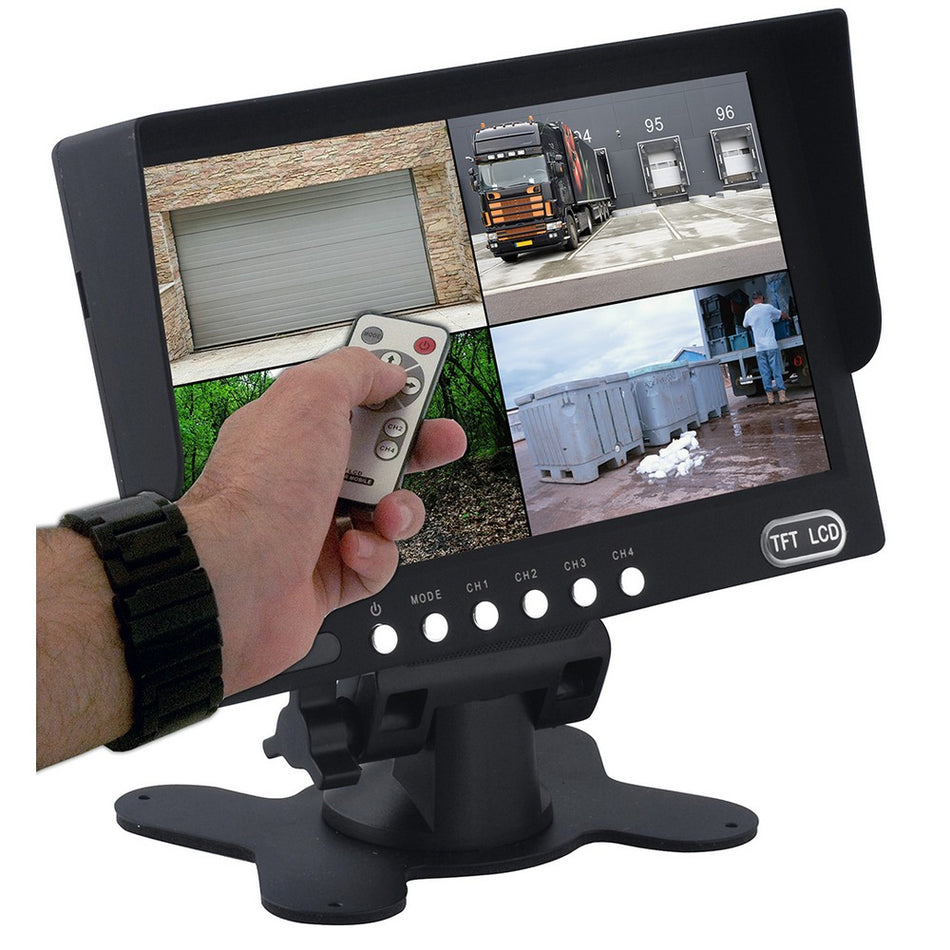 Avs 7" Dash Mount 4 Pin 12-24 Volt Lcd Monitor With Quad View | Formula