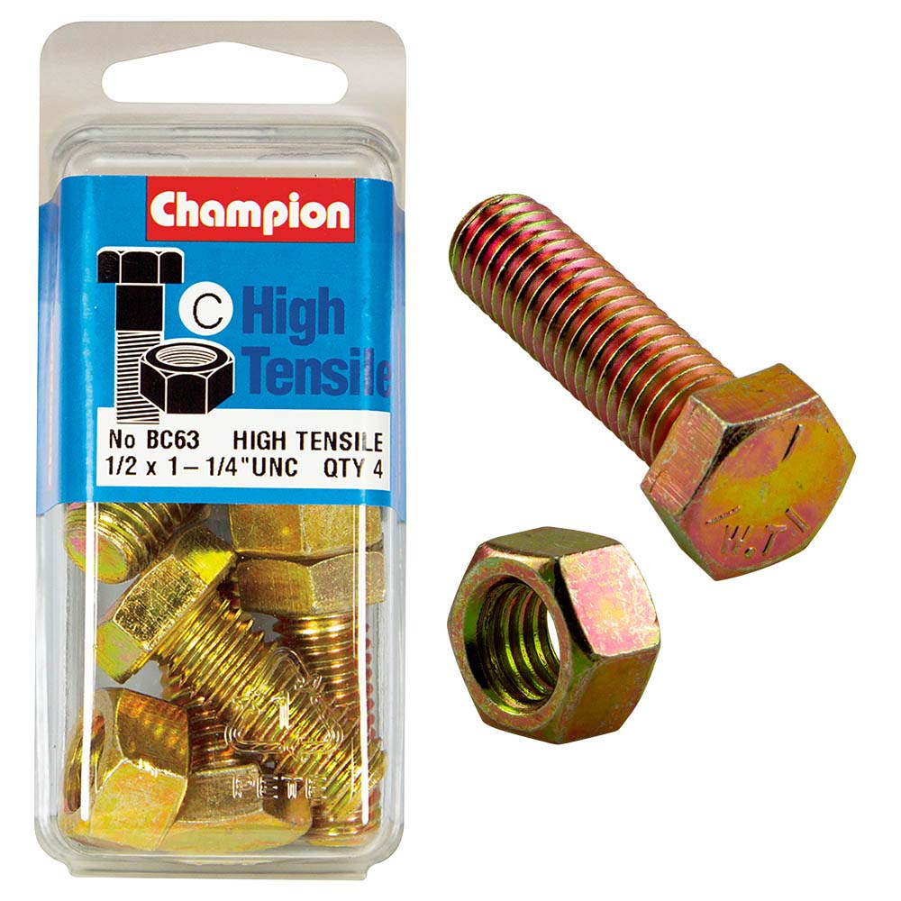 Champion 1-1/4in x 1/2in Set Screw & Nut (C) - GR5 | ISL