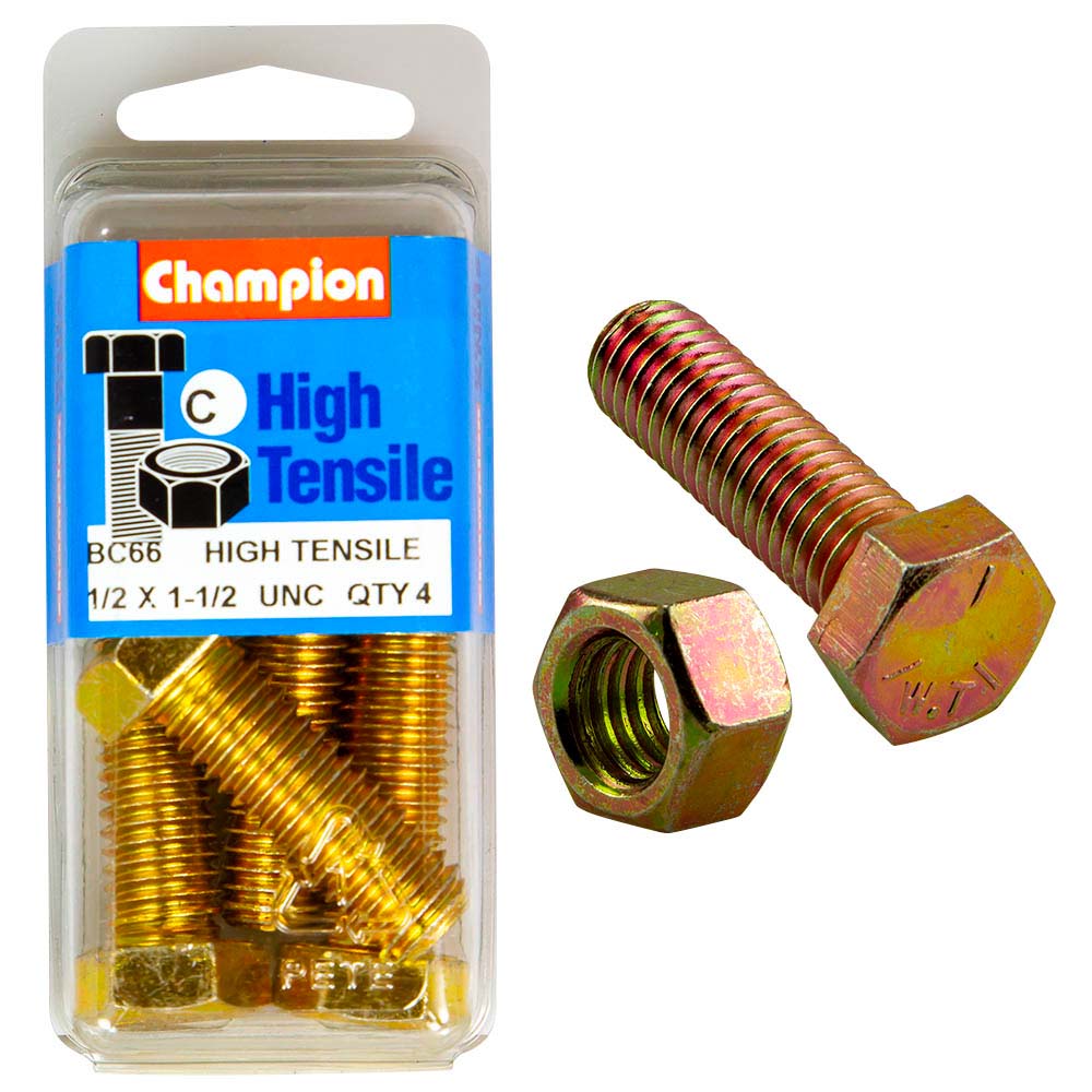 Champion 1-1/2in x 1/2in Set Screw & Nut (C) - GR5 | ISL