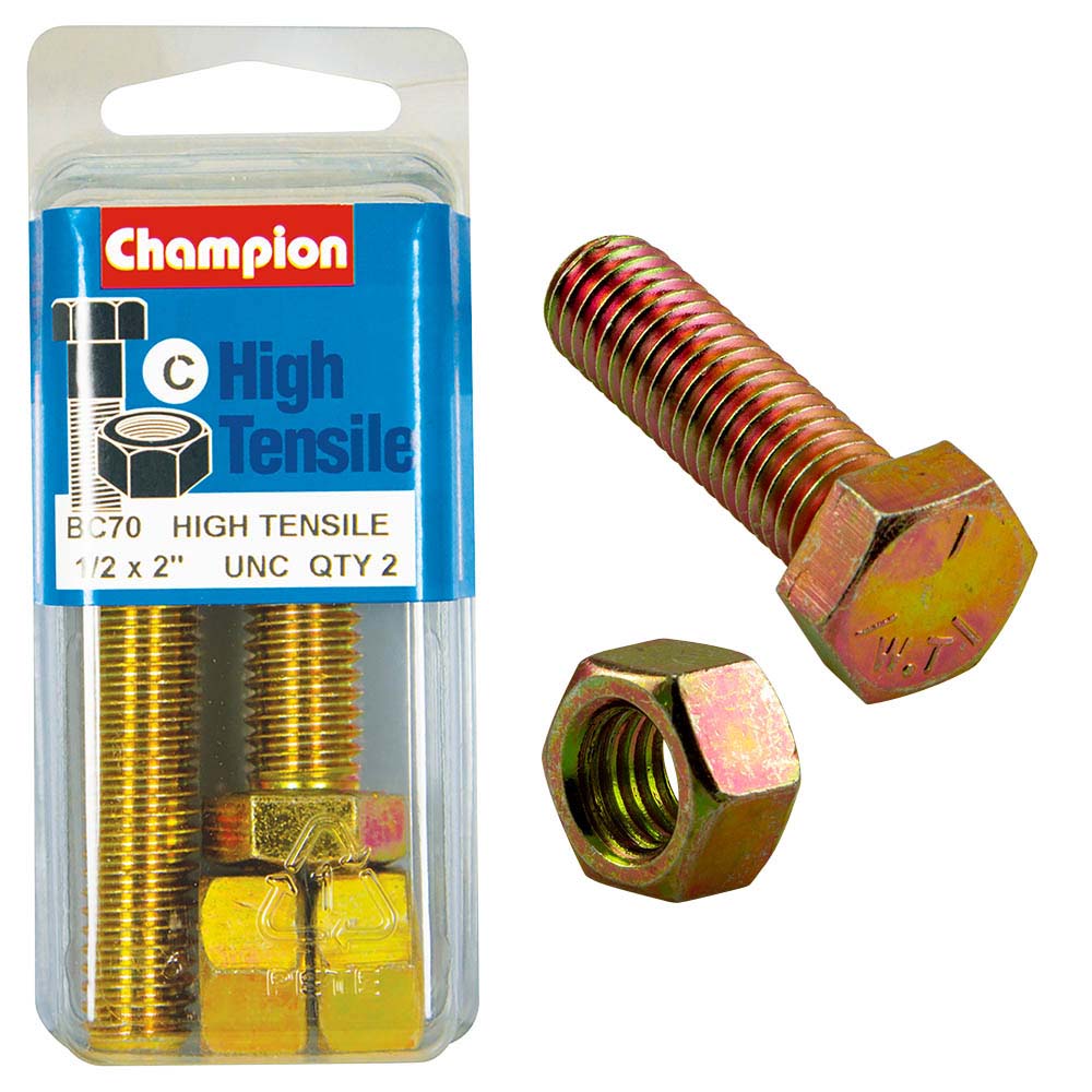 Champion 2in x 1/2in Set Screw & Nut (C) - GR5 | ISL