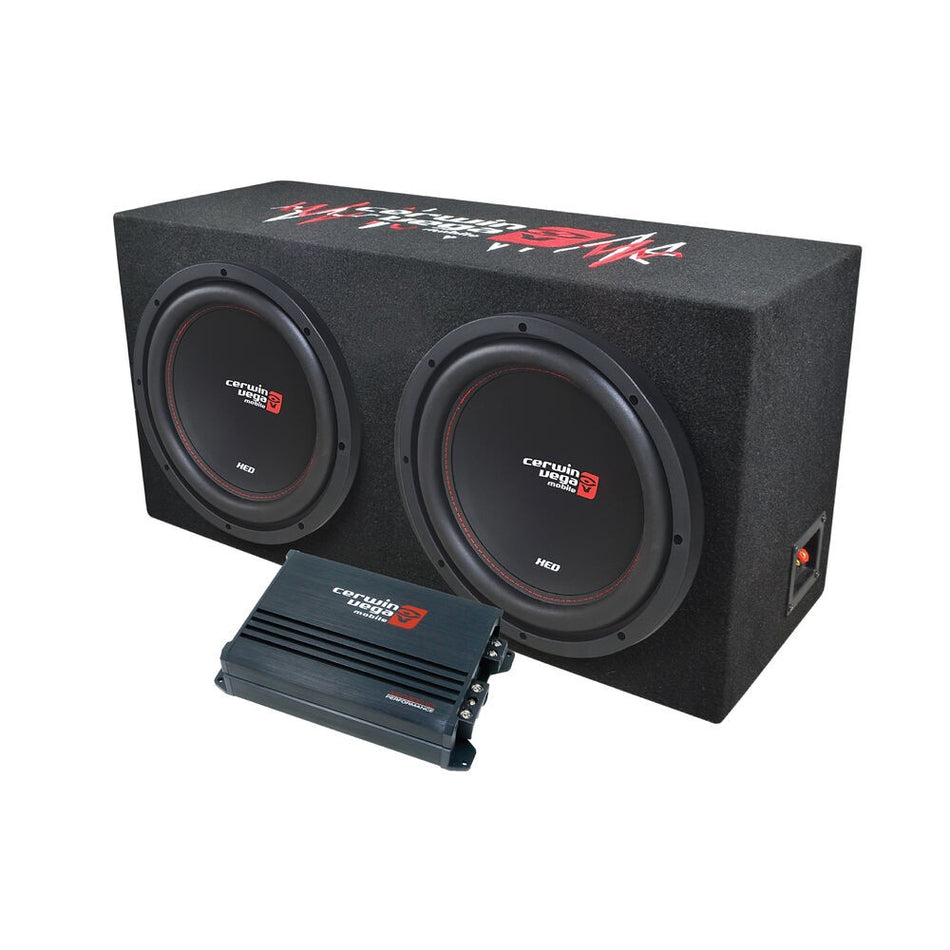 Cerwin Vega Xed 12" Subwoofer And Enclosure With Amplifier Basskit Package