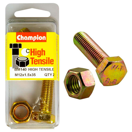 Champion M12 x 35 x 1.5 Set Screw & Nut (C) - GR8.8 | ISL