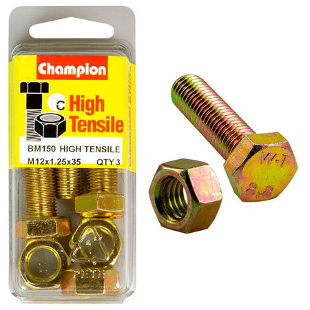 Champion M12 x 35 x 1.25 Set Screw & Nut (C) - GR8.8 | ISL