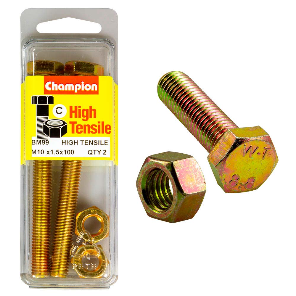 Champion M10 x 100 Set Screw & Nut (C) - GR8.8 | ISL