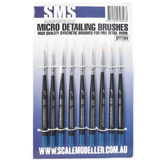 Scale Modellers Supply Synthetic Micro Detailing Brush Set 9pc | Formula