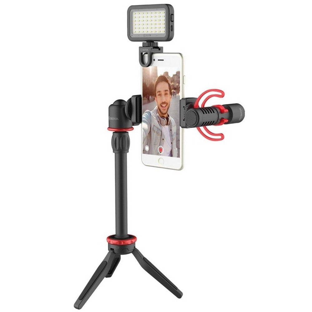 Boya Vlogging Kit Including Mini Tripod By-Mm1 Microphone & Led Light | Formula