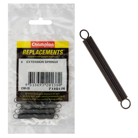 Champion 2in (L) x 9/32in (O.D.) x 21G Extension Spring -4pk | ISL