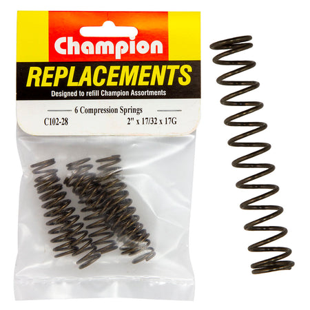 Champion 2in(L) x 17/32in (O.D) x 17G Compression Spring-6pk – 2IN (L) X17/32IN (O.D.) X 17G COMPRESSION SPRING | ISL