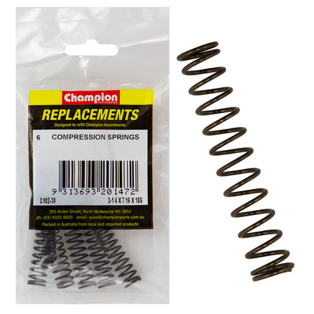 Champion 2-1/4(L) x 7/16in (O.D) x18G Compression Spring-6pk – 2-1/4 (L) X 7/16IN (O.D.) X 18G COMPRESSION SPRING | ISL