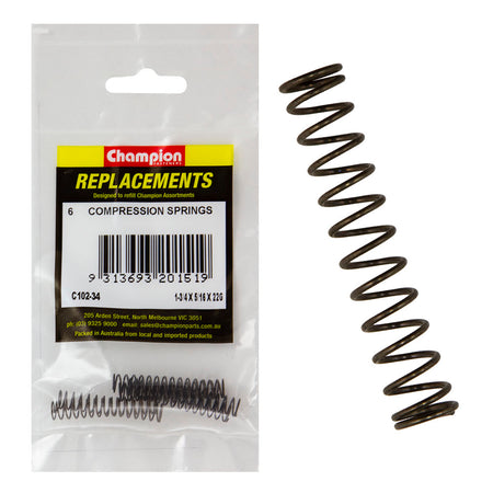Champion 1-3/4(L) x 5/16in (O.D) x22G Compression Spring-6pk – 1-3/4 (L) X 5/16IN (O.D.) X 22G COMPRESSION SPRING | ISL