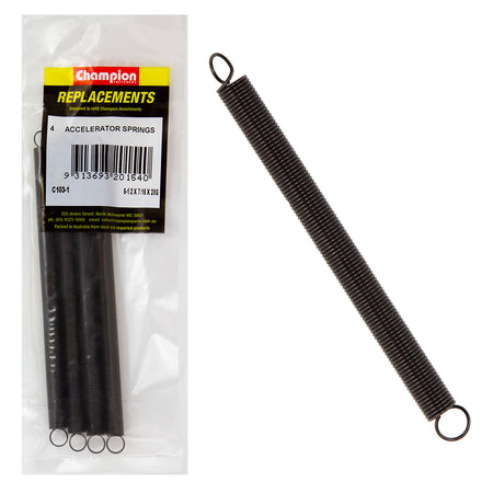 Champion 6-1/2(L) x 7/16in (O.D) x20G Accelerator Spring-4pk – 6-1/2 (L) X 7/16IN (O.D.) X 20G ACCELERATOR SPRING | ISL