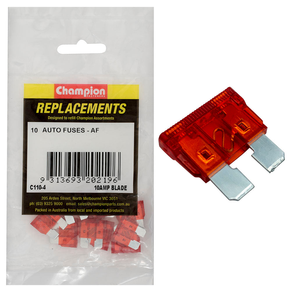 Champion AF 10Amp Standard Blade Fuse (Red) -10pk | ISL