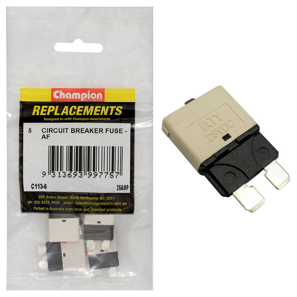 Champion AF 25Amp Circuit Breaker Blade Fuse -5pk | ISL