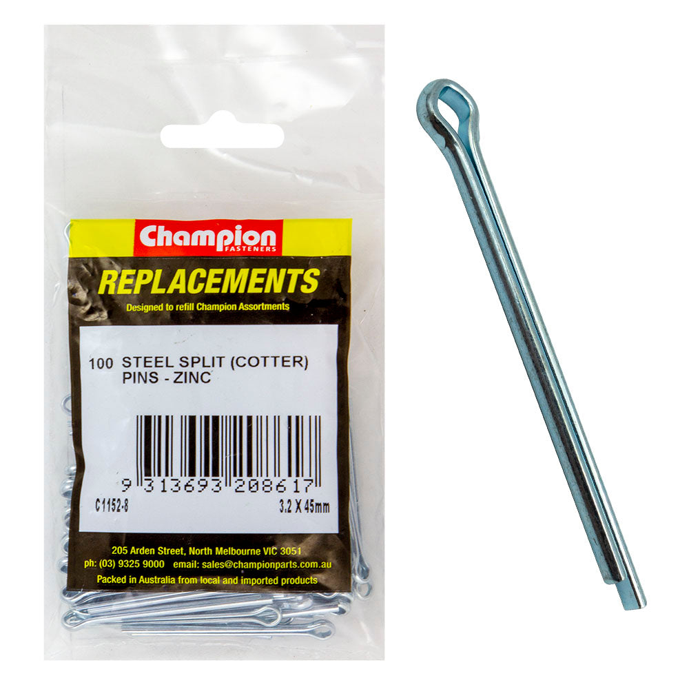 Champion 3.2mm x 45mm Steel Split (Cotter) Pin -100pk | ISL