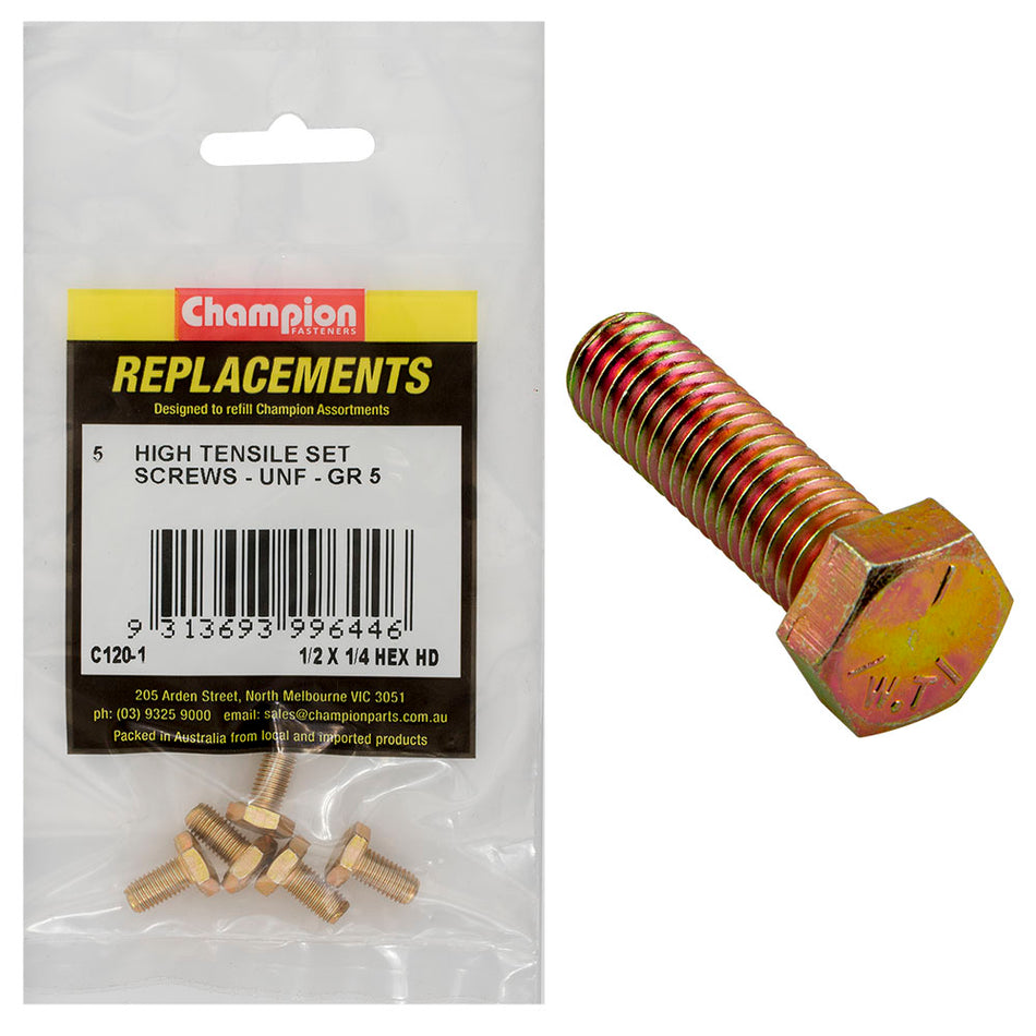 Champion 5/16UNC x 1-1/4in Set Screws/Nuts - Mini Jar -25pk*