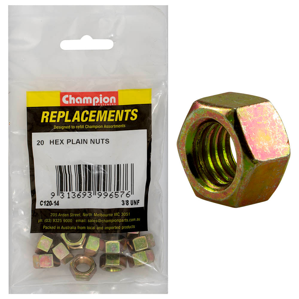 Champion 3/8in UNF Hexagon Nut -20pk | ISL