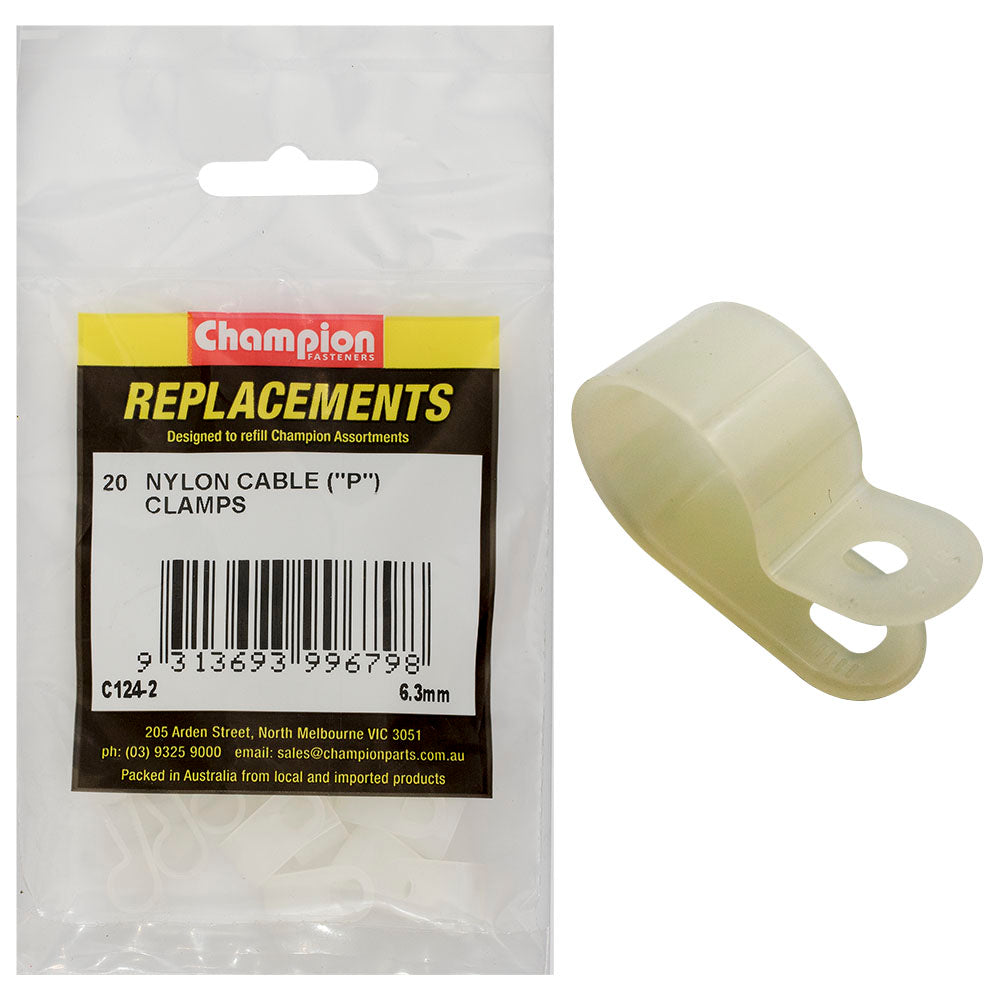 Champion Nylon Cable P-Clamp 6.3mm -20pk | ISL
