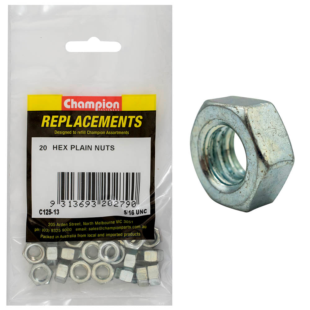 Champion 5/16in UNC Hexagon Nut -20pk | ISL